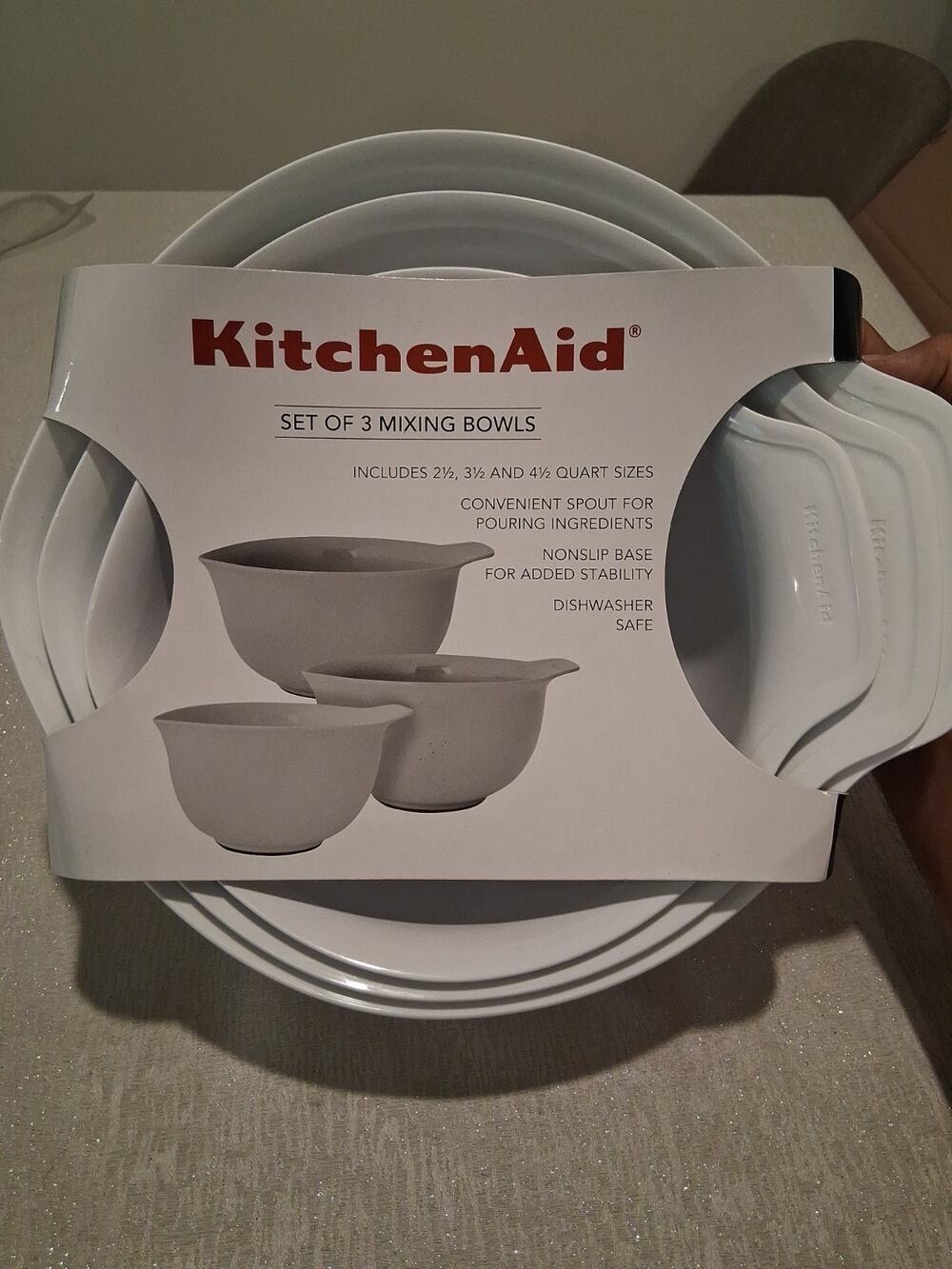 KitchenAid Mixing Bowls Set of 3 New Pink Dried Rose